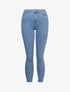 Jean skinny taille standard à bords coupe franche - Bleu clair - 4