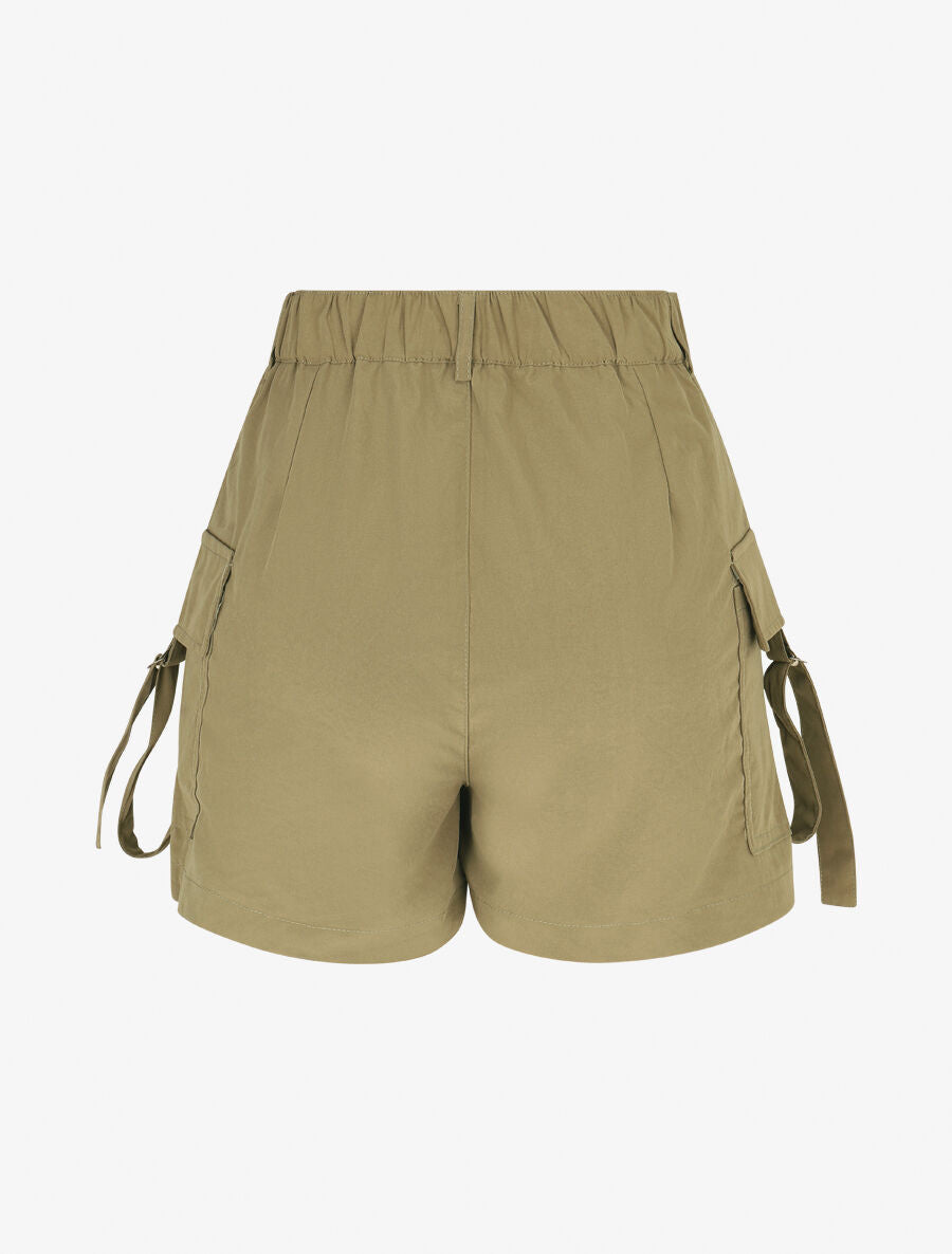 Jupe short cargo uni - Kaki - 2