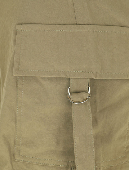 Jupe short cargo uni - Kaki - 3