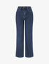 Jean wide leg à taille haute coupe droite - Bleu - 1