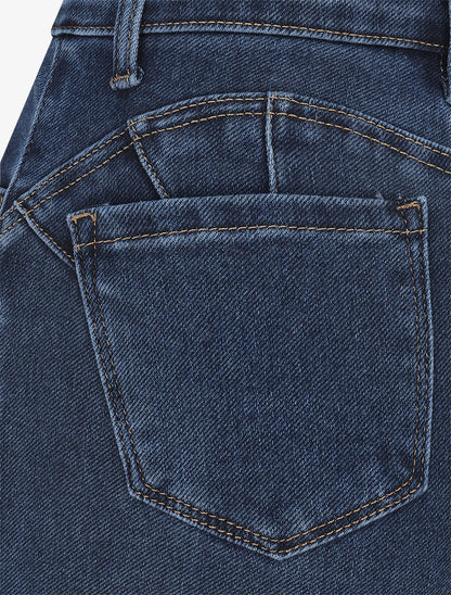 Jean wide leg à taille haute coupe droite - Bleu - 3