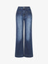 Jean taille haute coupe flare - Bleu - 1