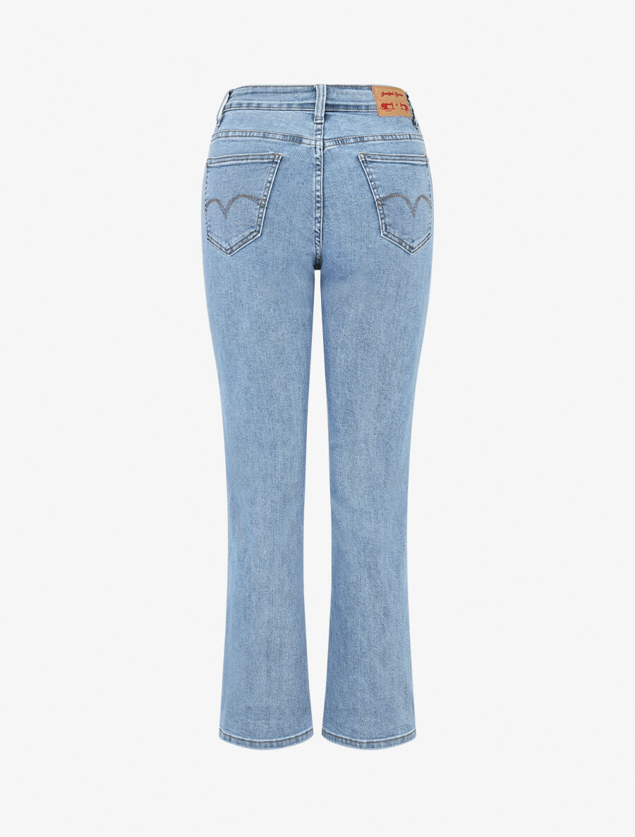 Jean coupe droite taille haute - Bleu - 2