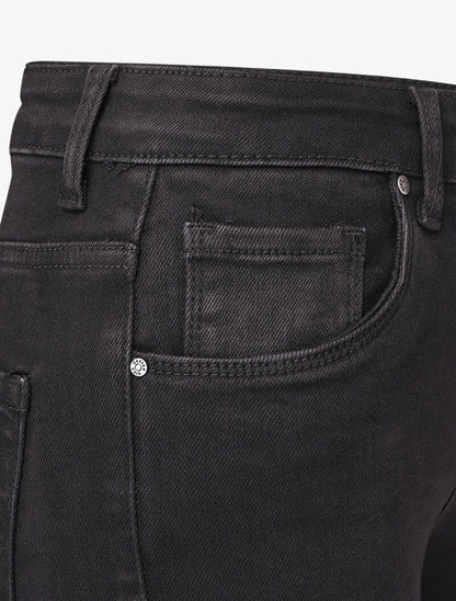 Jean skinny taille standard à ourlet à retrousser - Noir - 3