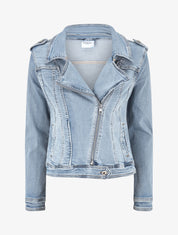 Veste en jean zippée - Bleu - 1