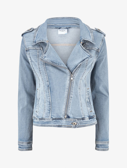 Veste en jean zippée - Bleu - 1