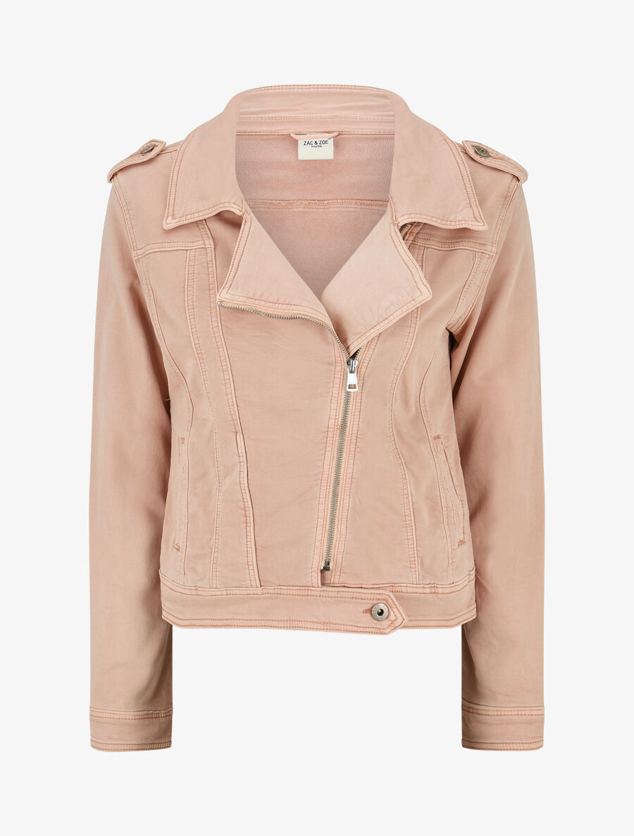 Veste en jean zippée - Rose - 1