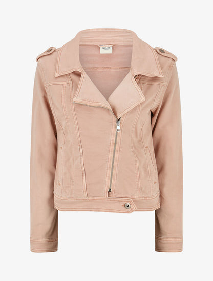 Veste en jean zippée - Rose - 1