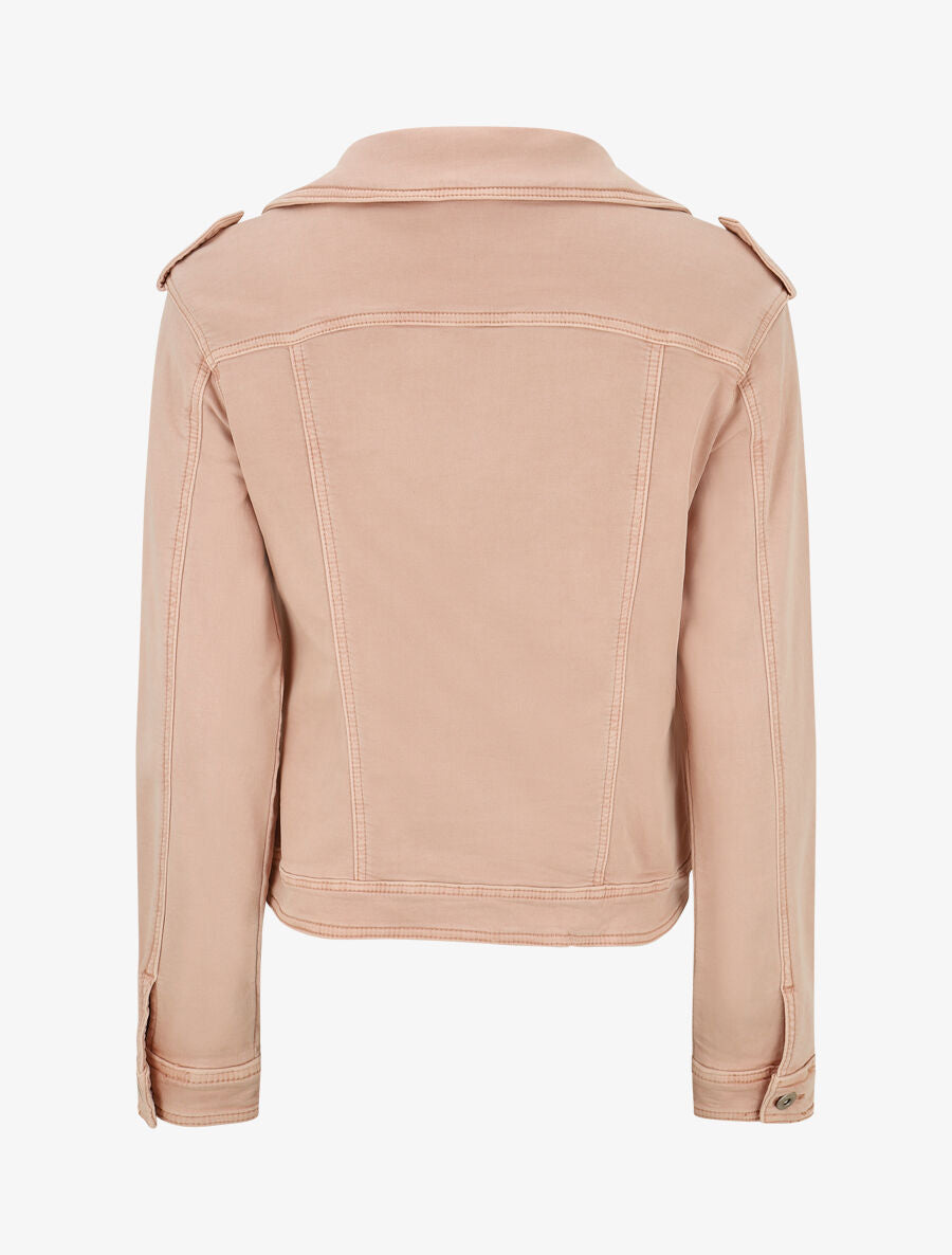 Veste en jean zippée - Rose - 2