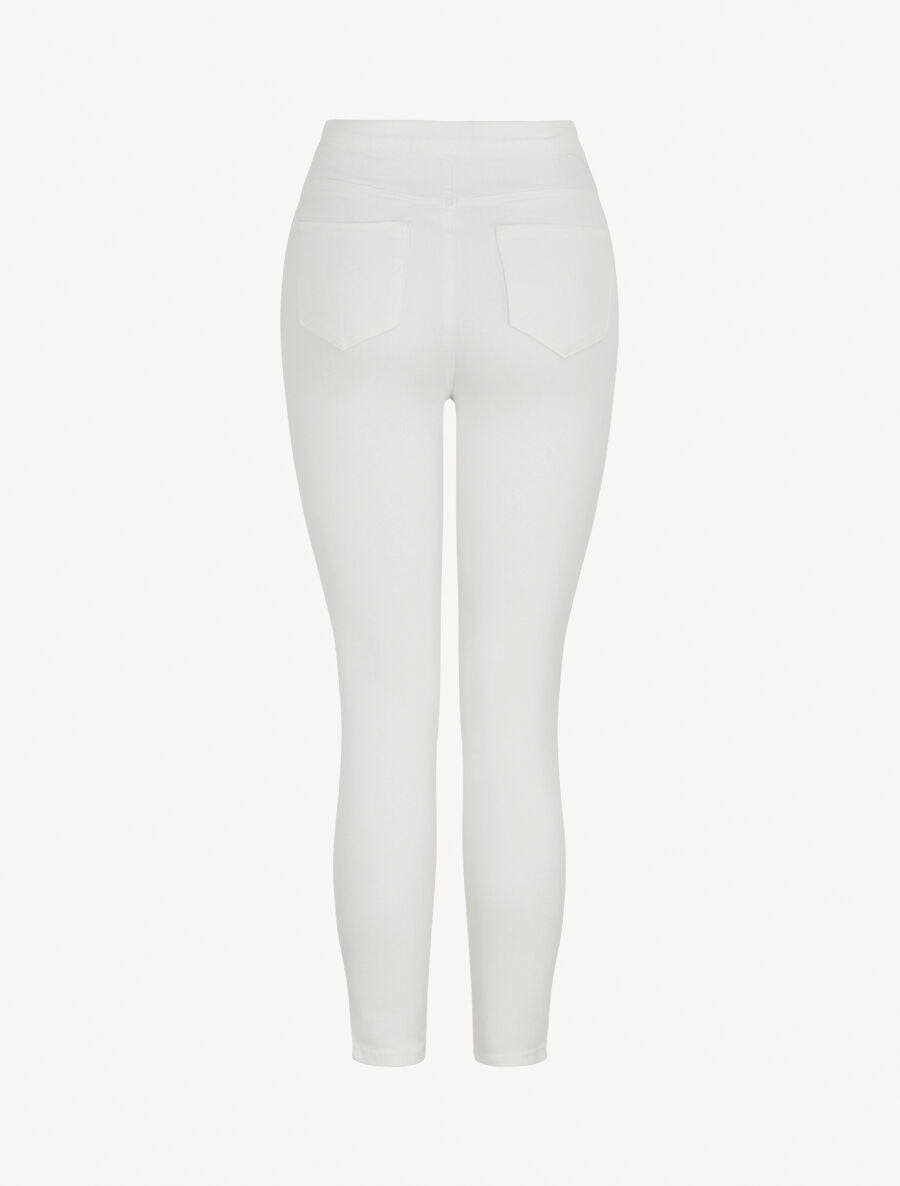 Jean taille haute coupe slim - Blanc - 2