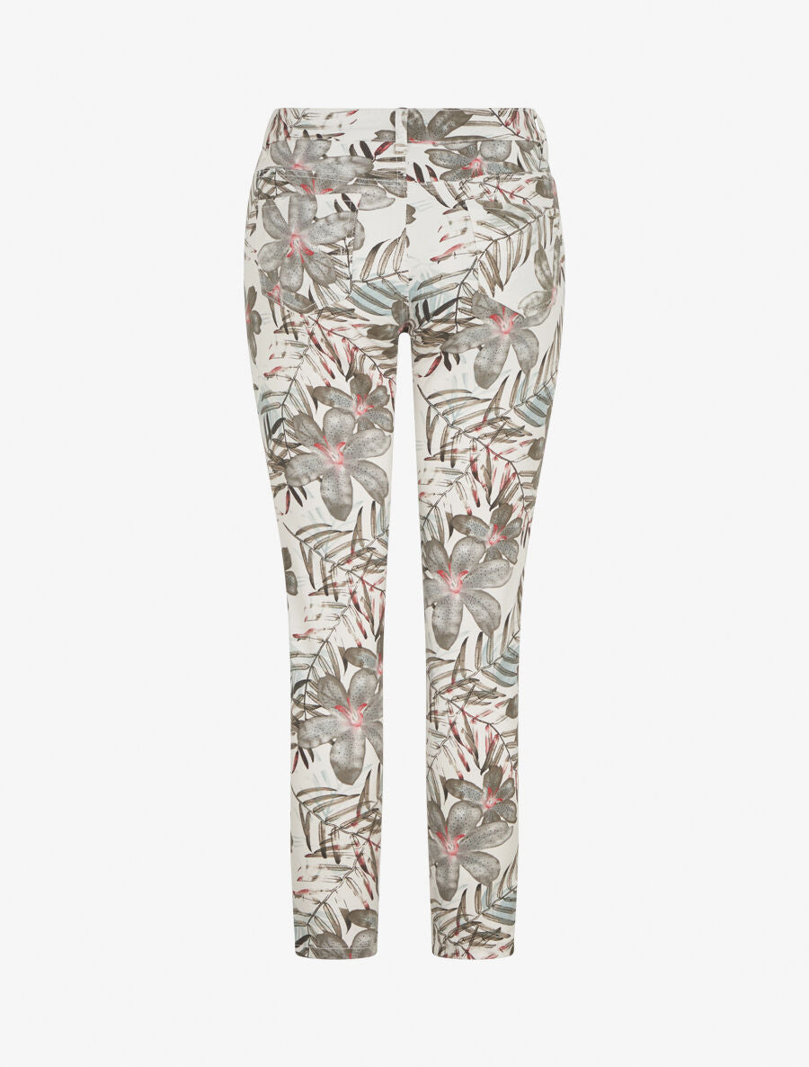 Jean slim imprimé feuillage - Blanc - 2