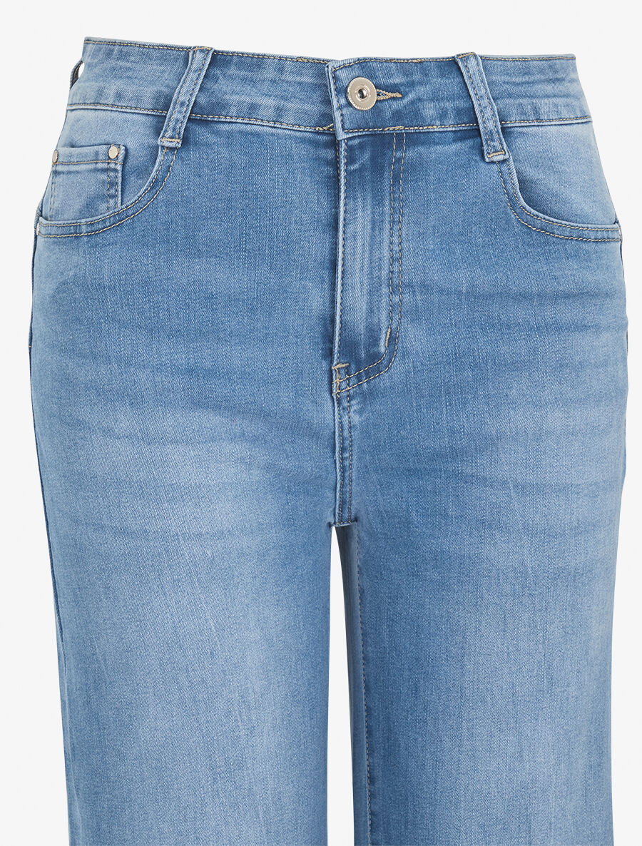 Jean push up délavé coupe droite - Bleu - 3