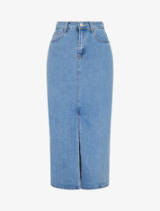 Jupe midi en jean taille haute - Bleu - 4