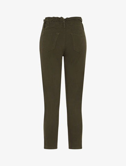 Jean mom taille haute froncée - Kaki - 2