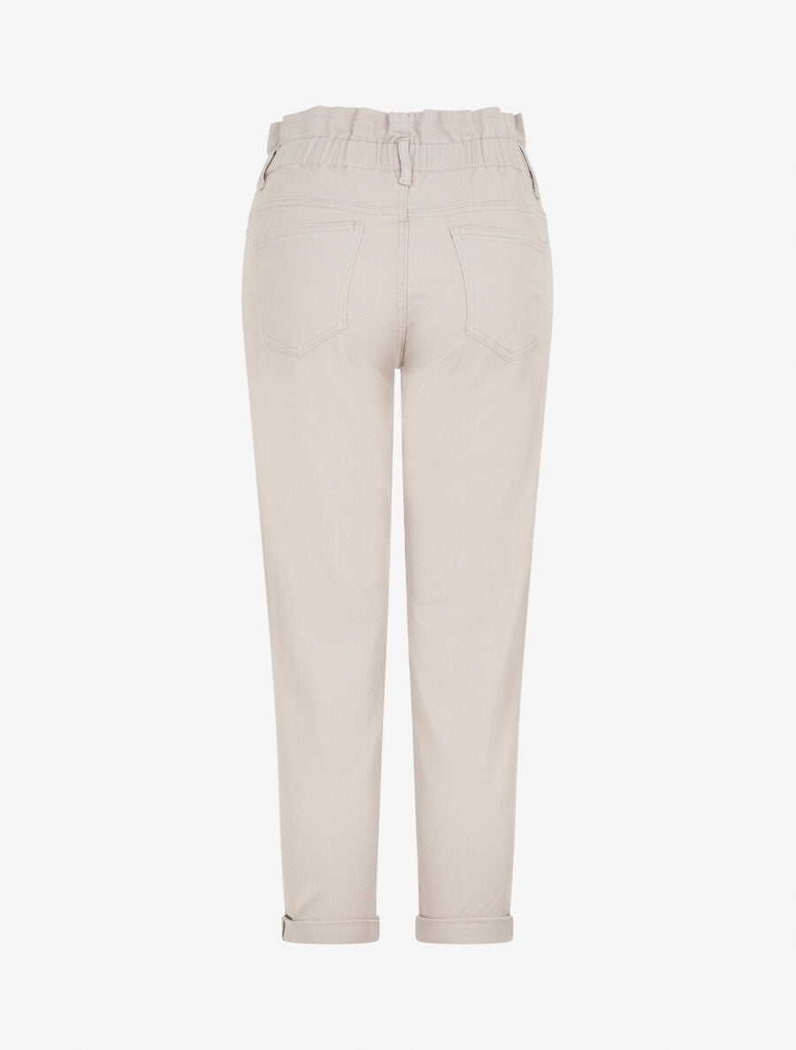 Jean mom taille haute froncée - Gris clair - 2