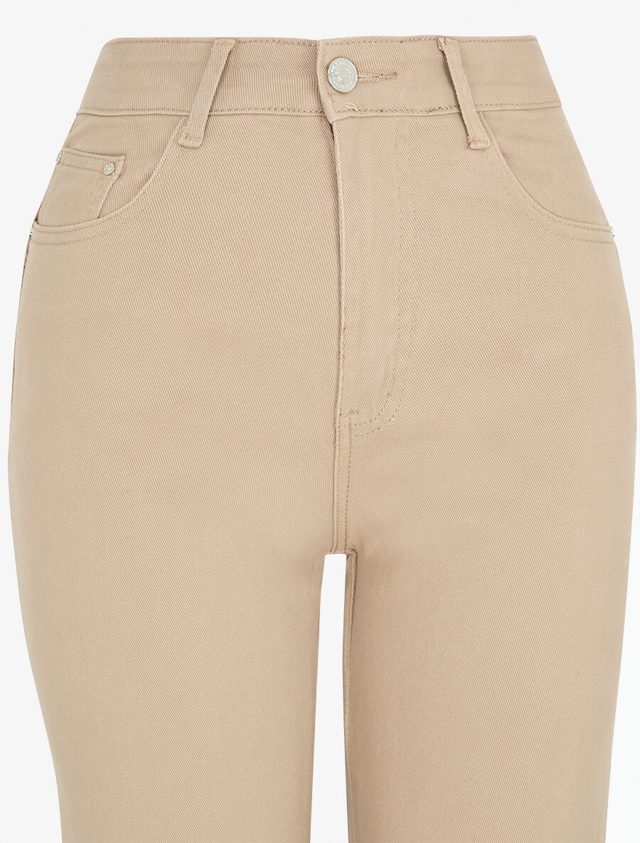 Jean coupe ample taille haute - Beige - 3