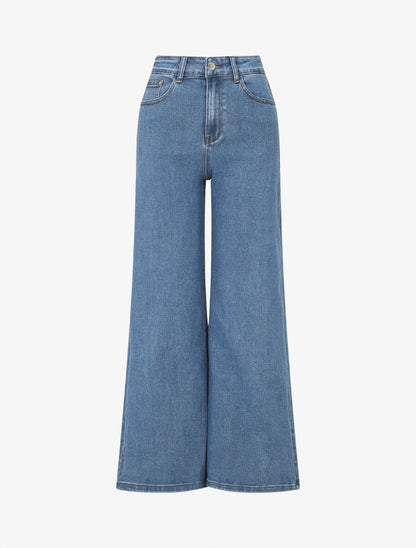 Jean wide leg coupe droite - Bleu - 4