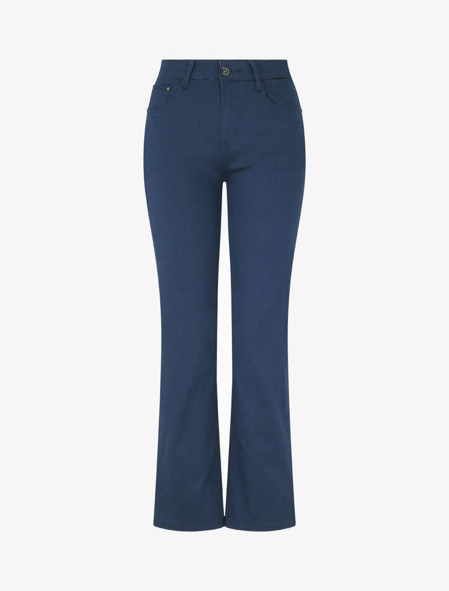 Jean droit basique taille haute - Marine - 1
