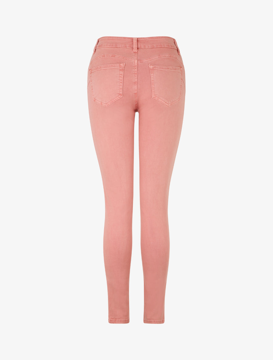 Jean skinny push up taille haute - Rose - 2