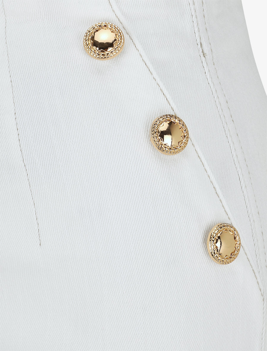 Jean ample taille haute style pont - Blanc - 3