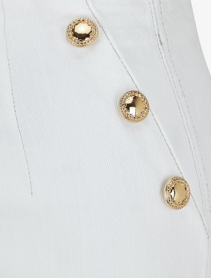 Jean ample taille haute style pont - Blanc - 3