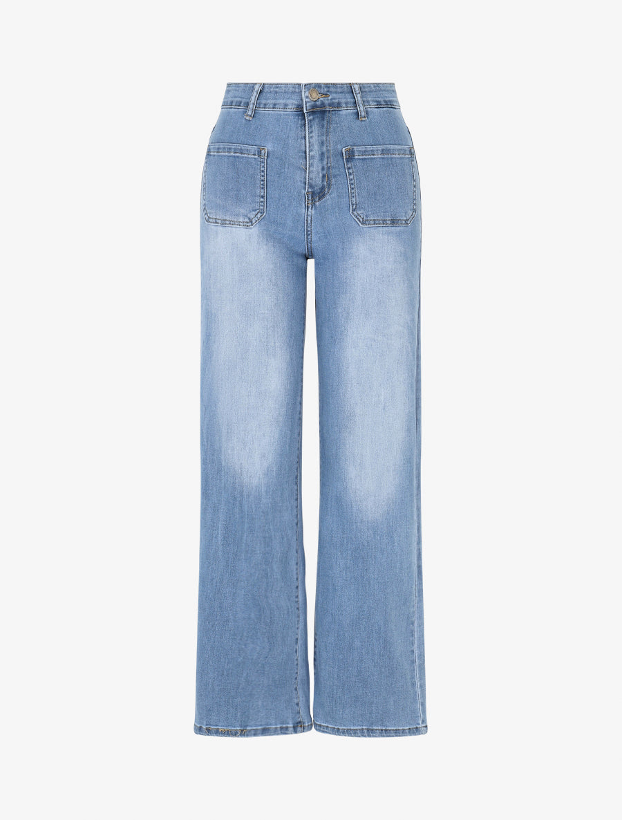 Jean à 4 poches coupe droite - Bleu - 1