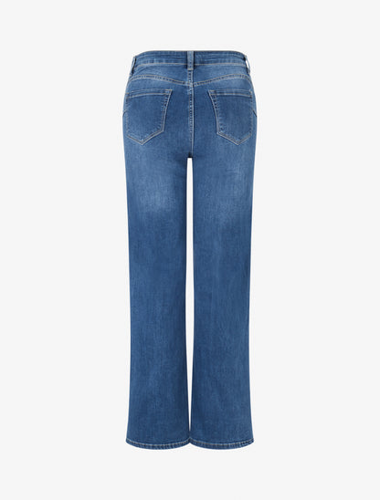 Jean droit push up délavé - Bleu - 2