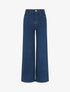Jean droit taille haute à rayures - Bleu brut - 1