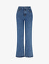 Jean droit délavé à taille haute - Bleu brut - 1