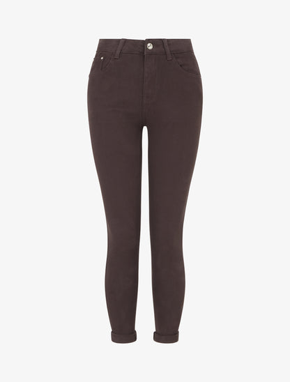 Jean skinny taille standard - Marron foncé - 1