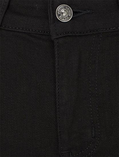 Jean slim taille haute uni - Noir - 3