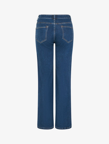 Jean wide leg à poches ornées de boutons - Denim - 2