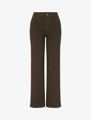 Jean wide leg coupe droite - Marron - 1