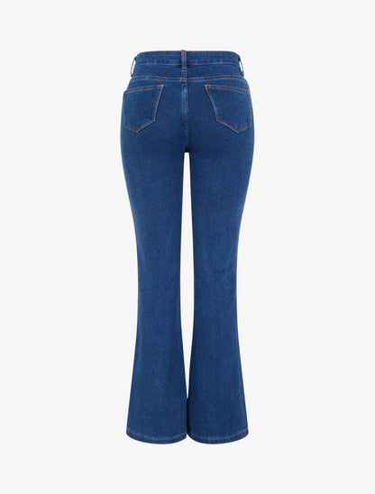 Jean flare boutonné - Bleu brut - 2