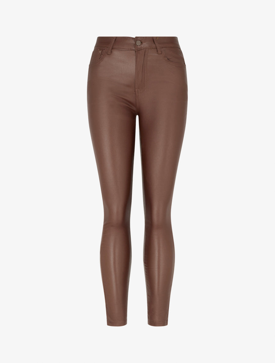 Jean push up enduit - Marron - 1