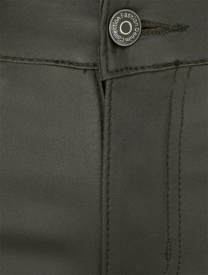 Jean skinny enduit taille standard - Kaki foncé - 3