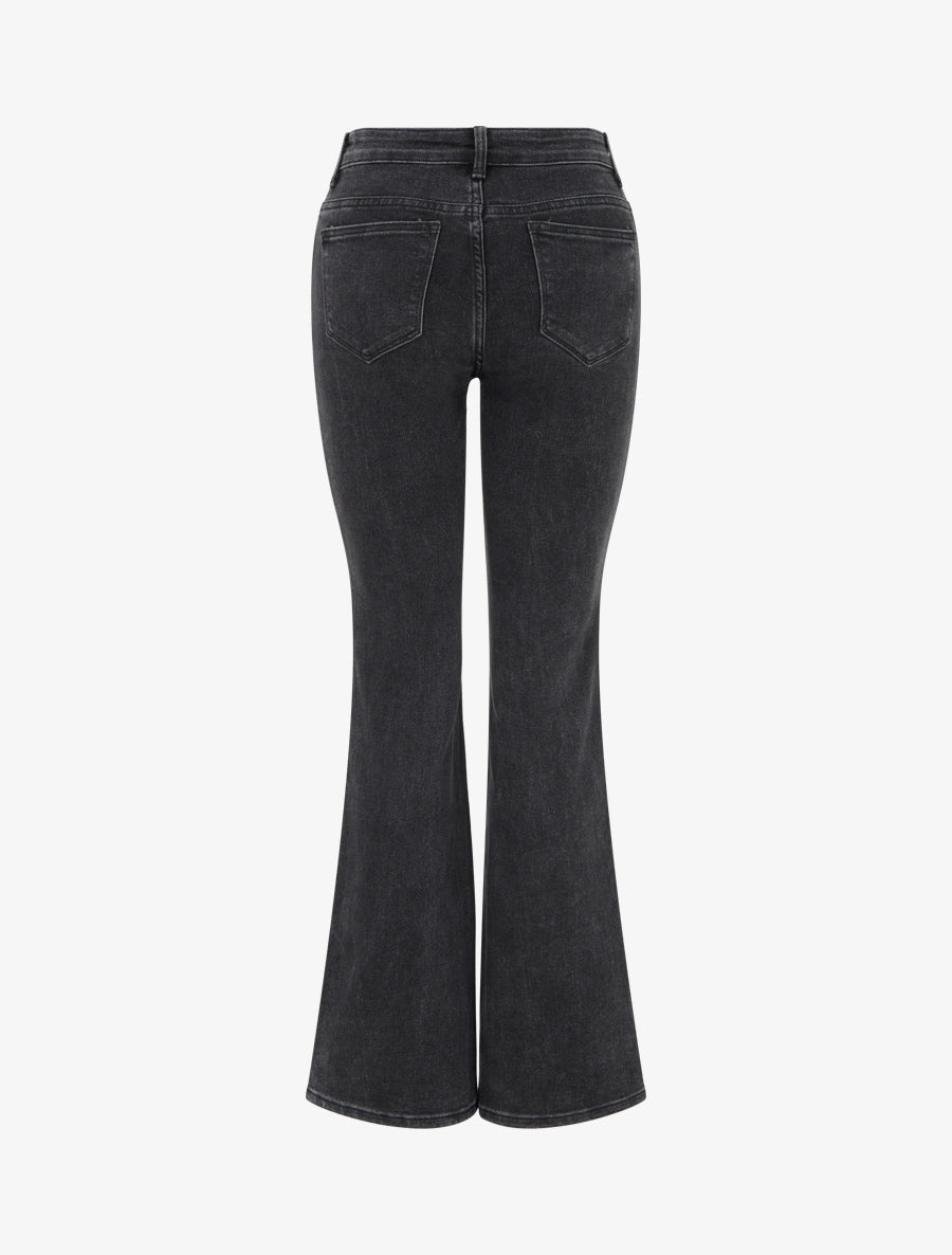 Jean délavé coupe flare - Noir - 2