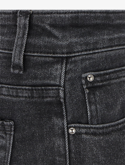 Jean délavé coupe flare - Noir - 3