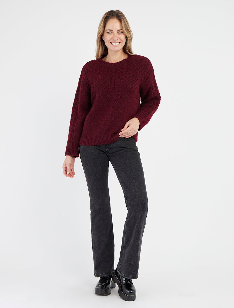 Flared jeans in gewassen look - Zwart