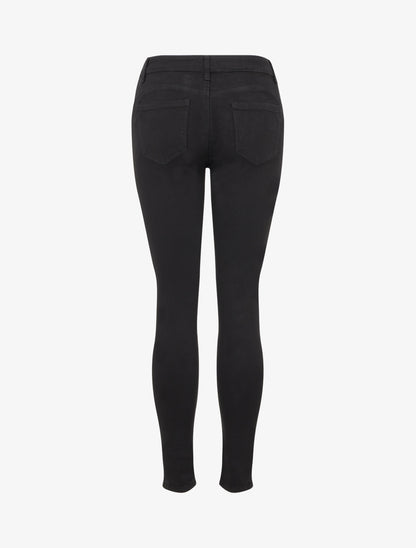 High-waisted push-up skinny jeans - Zwart