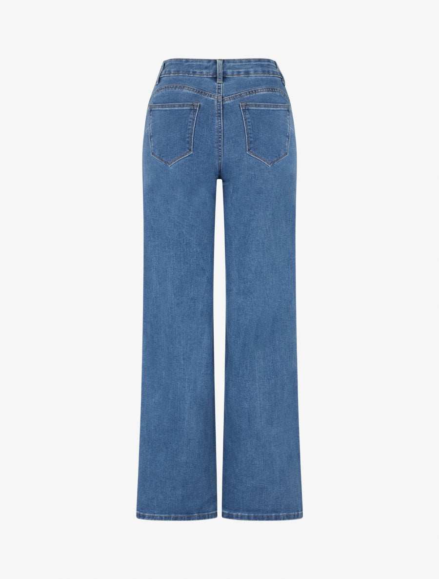 Jean wide leg push-up - Bleu - 2