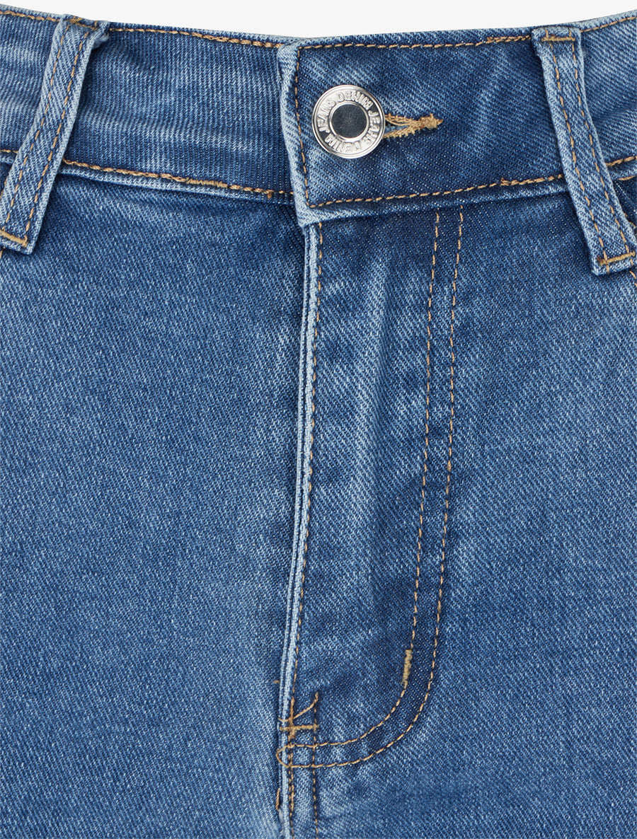 Jean wide leg push-up - Bleu - 3