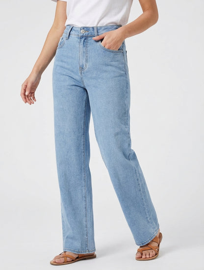 Jeans met hoge taille - Lichtblauw