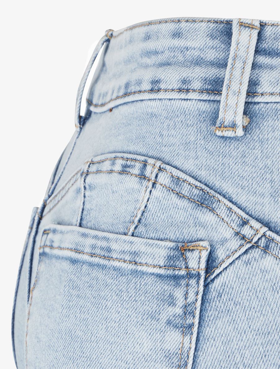 Jean bleached push-up coupe flare - Bleu clair - 3