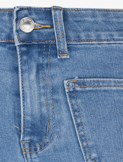 Jean coupe flare à poches plaquées - Bleu clair - 3