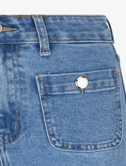 Jean coupe flare à poches boutonnées - Bleu clair - 3