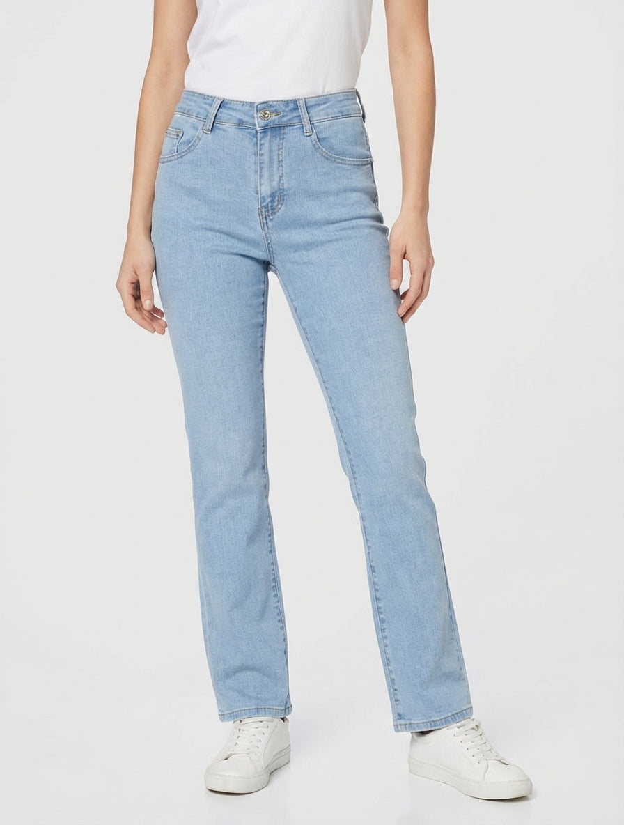 Jean standaard push-up rechte snit - Blauw