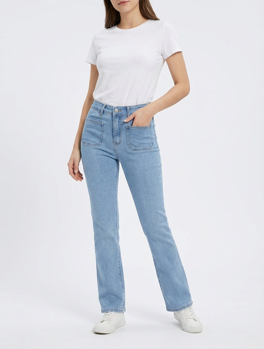 Jean met rechte pasvorm - Blauw