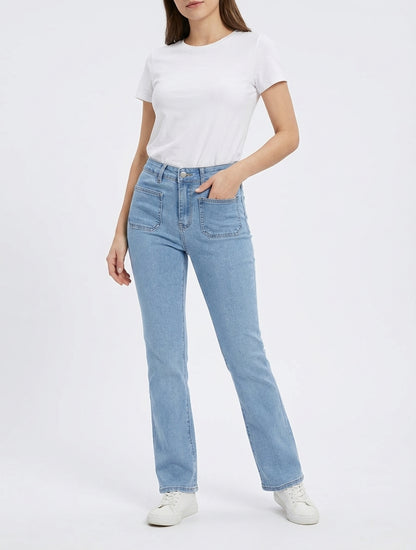 Jean met rechte pasvorm - Blauw