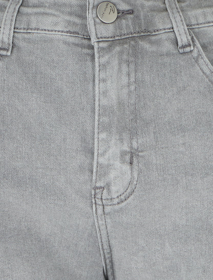 Jean à revers coupe mom fit - Gris - 3